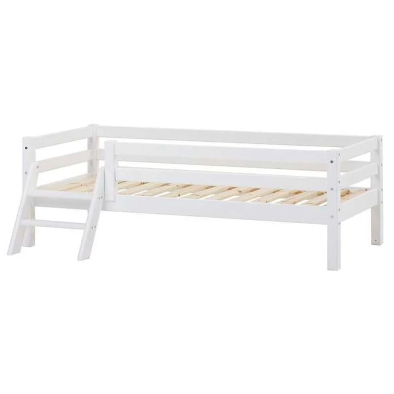 Hoppekids ECO Dream - Einzelbett m. Leiter und Rausfallschutz - 70x160 cm. - Weiß