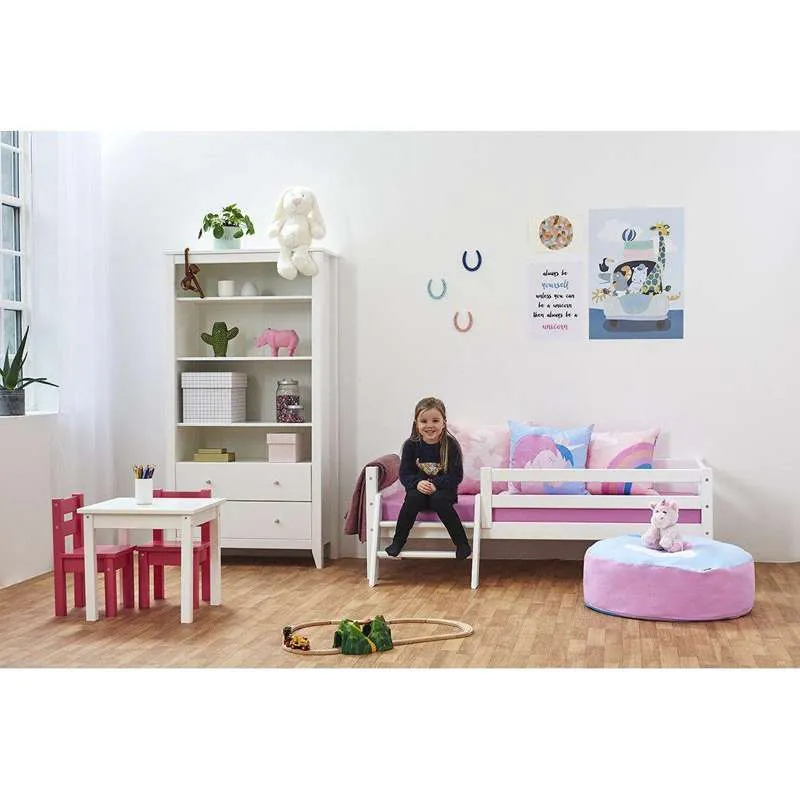 Hoppekids ECO Dream - Einzelbett m. Leiter und Rausfallschutz - 70x160 cm. - Weiß