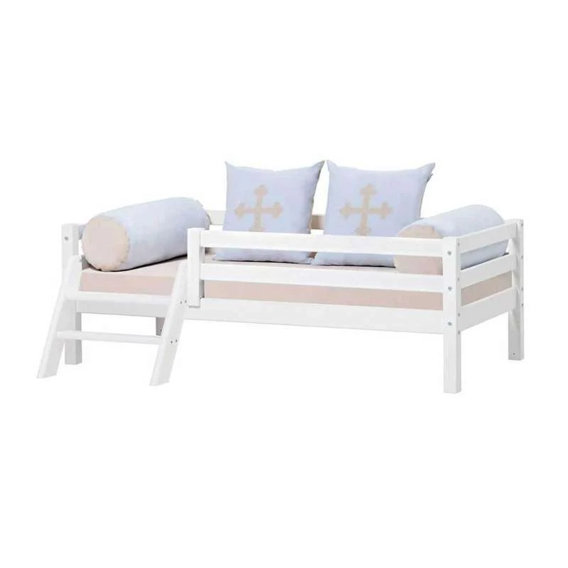 Hoppekids ECO Dream - Einzelbett m. Leiter und Rausfallschutz - 70x160 cm. - Weiß