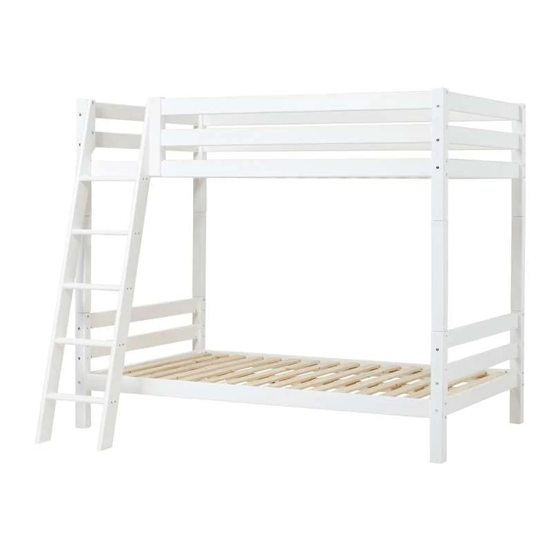 Hoppekids ECO Luxury - Hohe Etagenbett - 120x200 cm. - Schräge Leiter - Weiß