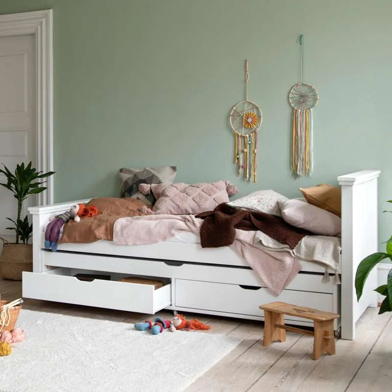 Hoppekids MAJA DELUXE - Einzelbett - 1 Hoch und 1 Mittel Giebel - 90x200cm - Weiß