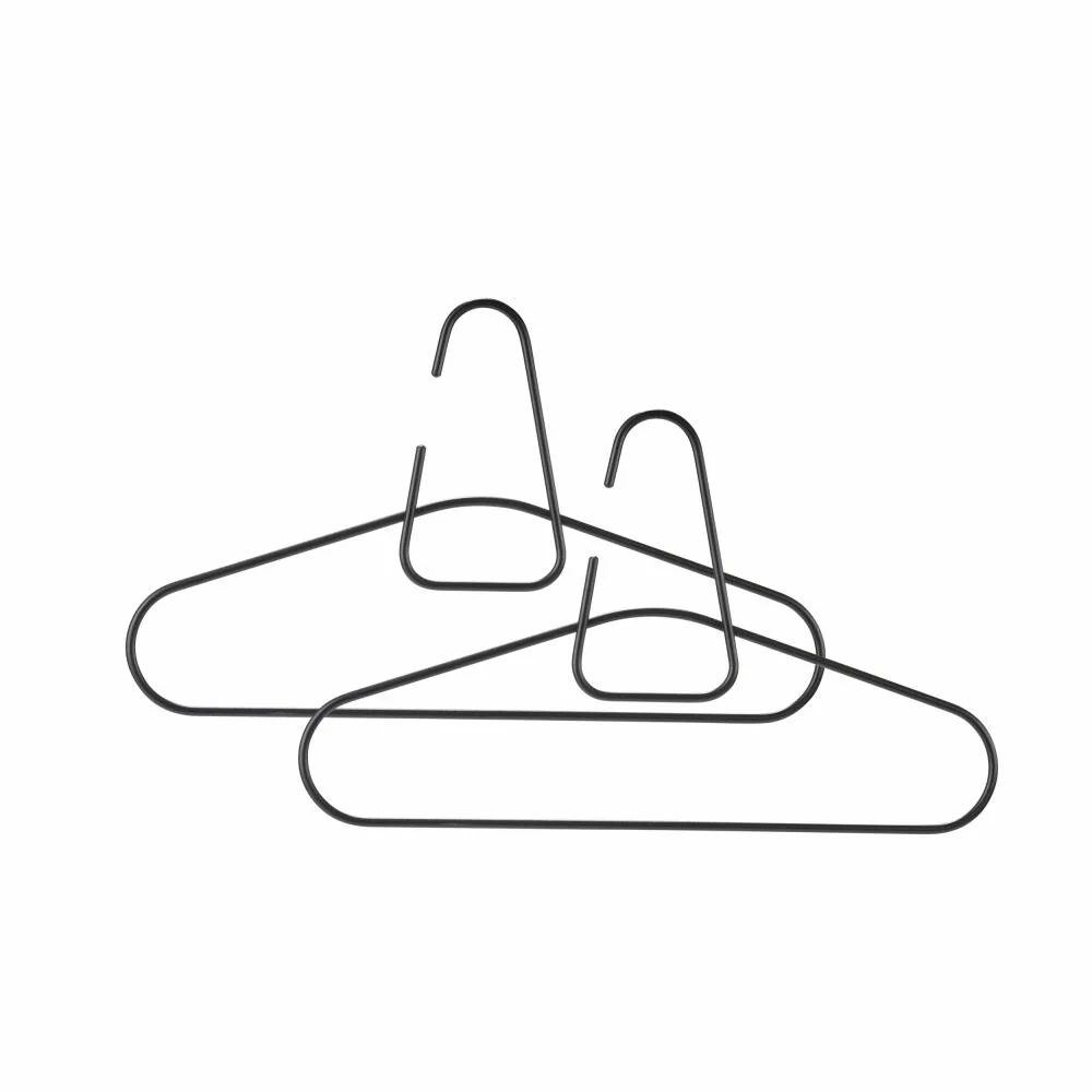 Zone Denmark Bügel -hanger, 2er Set, Kleiderbügel, Garderobenbügel, Metall, Black, 12445