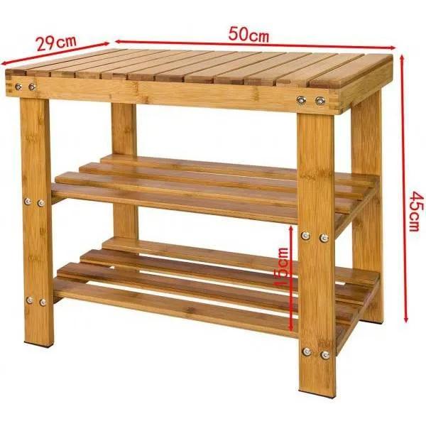 Schuhregal | Sitzbank schmal | Breit 50cm Bambus