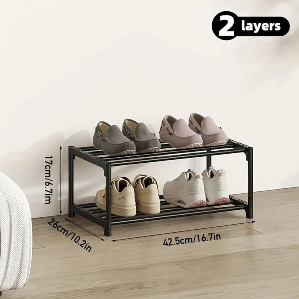XIANGLV 2-stöckiges schlankes Schuhregal mit