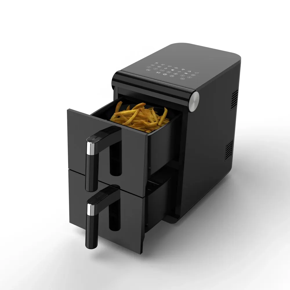 Elta Doppelstock-Heißluftfritteuse – 11 Liter Dual Zone XXL Airfryer mit 2 Körben