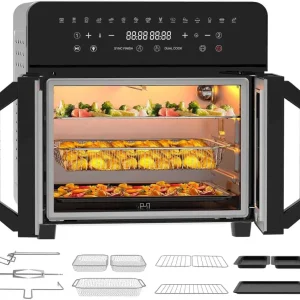 Heißluftfritteuse 23L Dual Zone XXL Airfryer mit French Door | Heissluftfritte