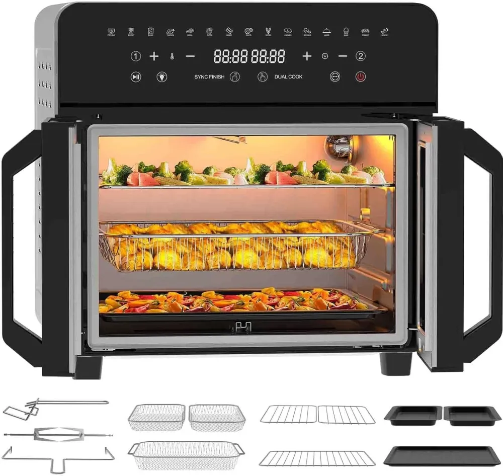 Heißluftfritteuse 23L Dual Zone XXL Airfryer mit French Door | Heissluftfritte