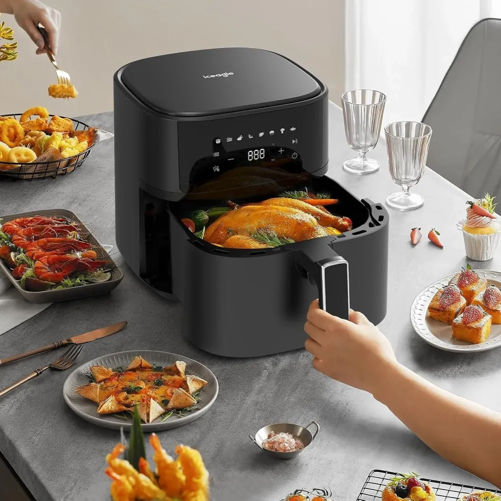 Iceagle AF625A Heißluftfritteuse 6,5L Airfryer XL 1700W Friteuse ohne Öl