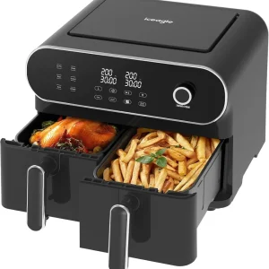 Iceagle Heißluftfritteuse 2 Kammern Airfryer 11 L - Heissluftfritteuse Doppelkam