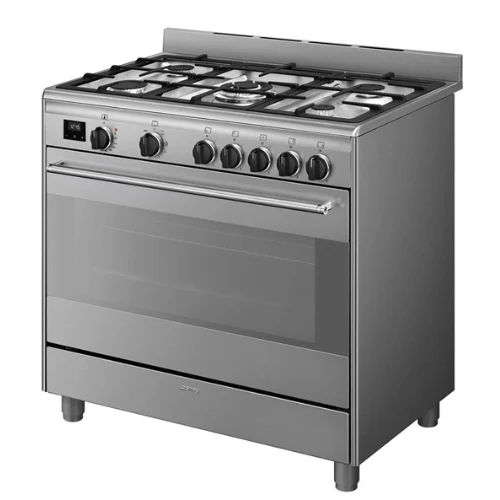 Kochzentrum 90 cm Edelstahl Gas SMEG Classica BG91PX2(F)