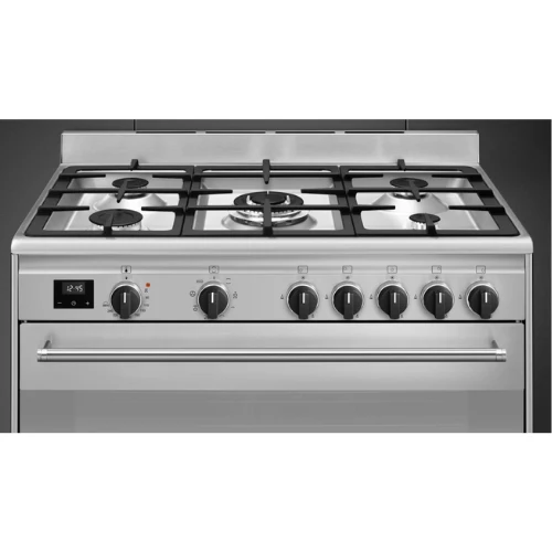 Kochzentrum 90 cm Edelstahl Gas SMEG Classica BG91PX2(F)