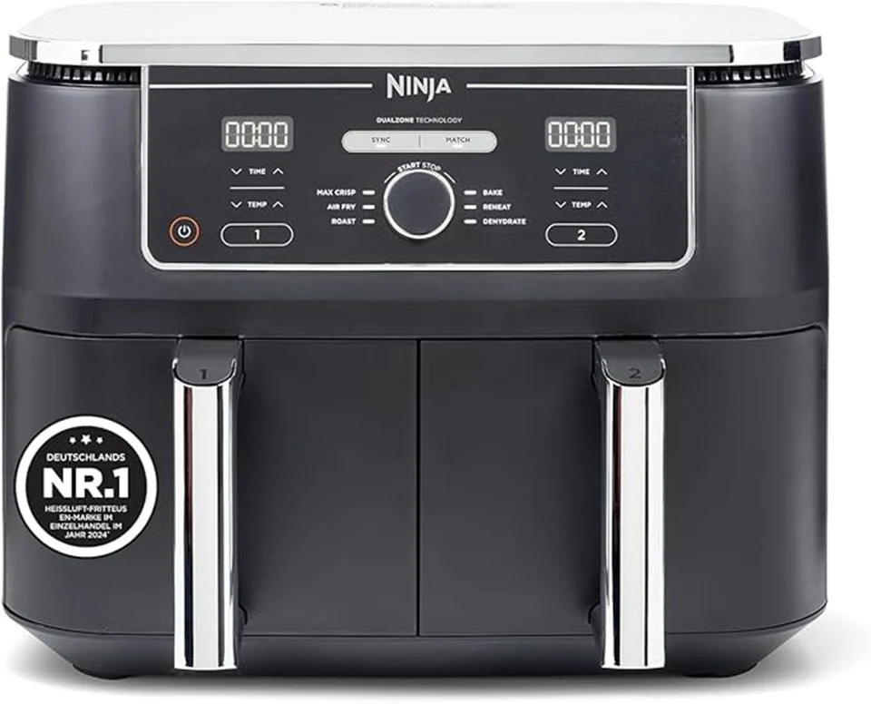 Ninja Foodi MAX Dual Zone Heißluftfritteuse, Schwarz, AF400EU