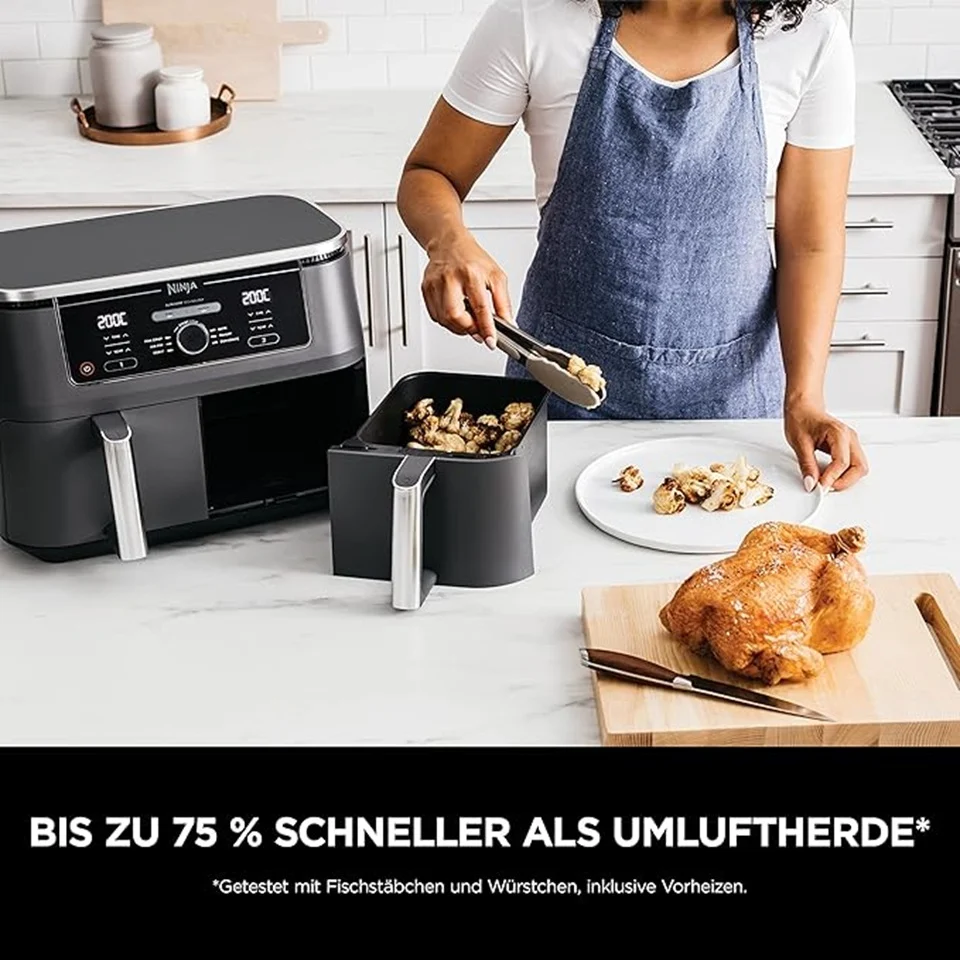 Ninja Foodi MAX Dual Zone Heißluftfritteuse, Schwarz, AF400EU