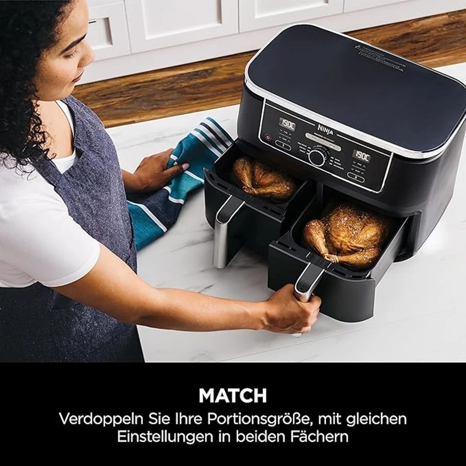 Ninja Foodi MAX Dual Zone Heißluftfritteuse, Schwarz, AF400EU