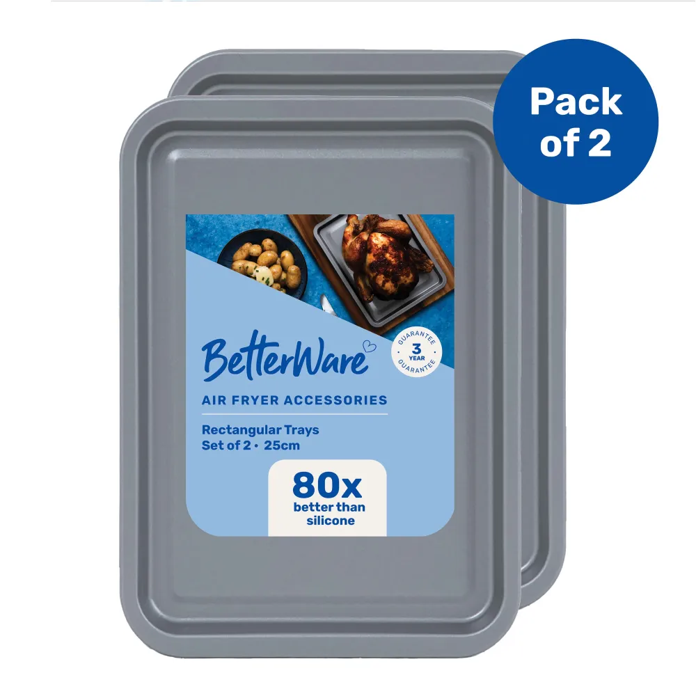 Set mit 2 rechteckigen Tabletts für den Wham® Cook-Ofen und die Heißluftfritteuse