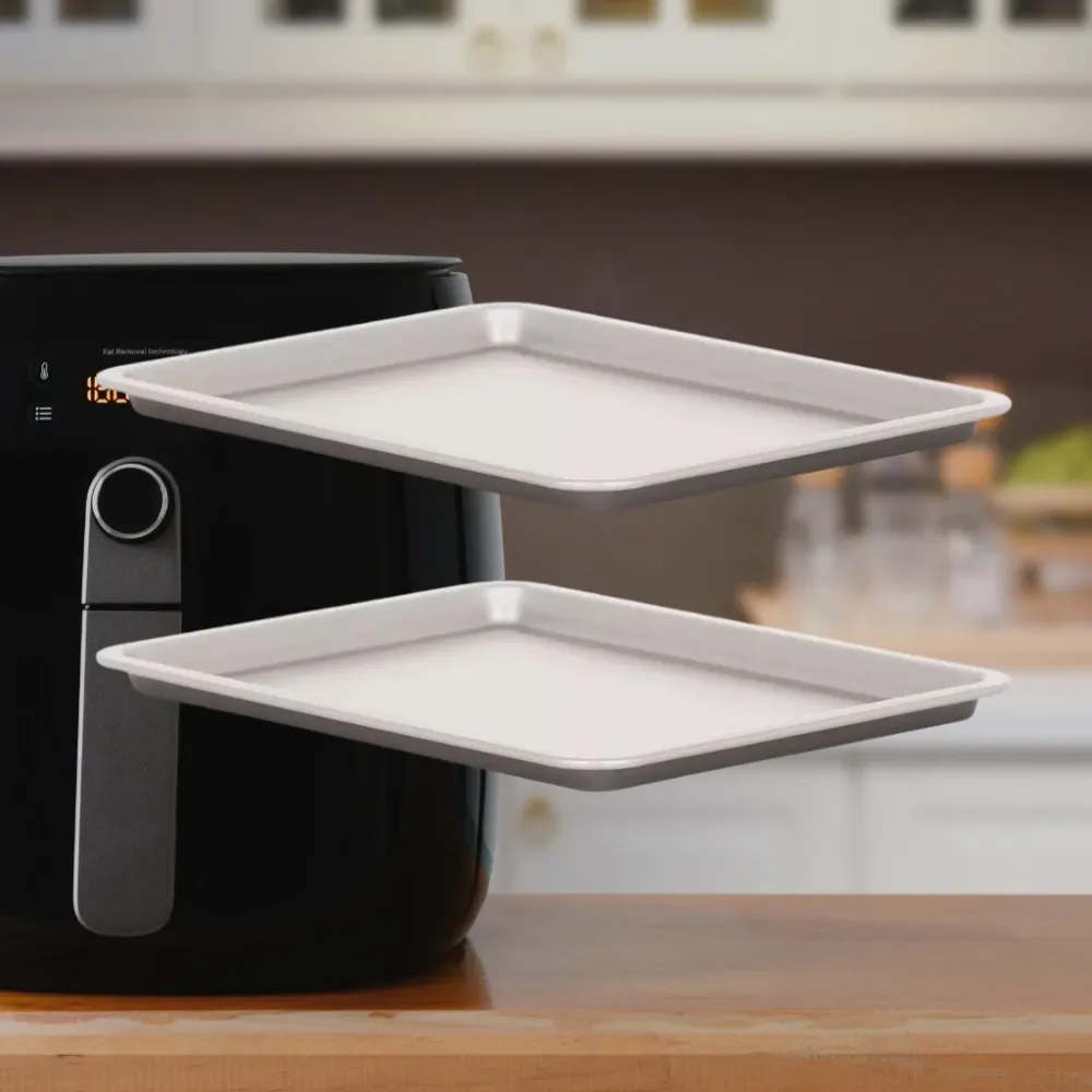 Set mit 2 rechteckigen Tabletts für den Wham® Cook-Ofen und die Heißluftfritteuse