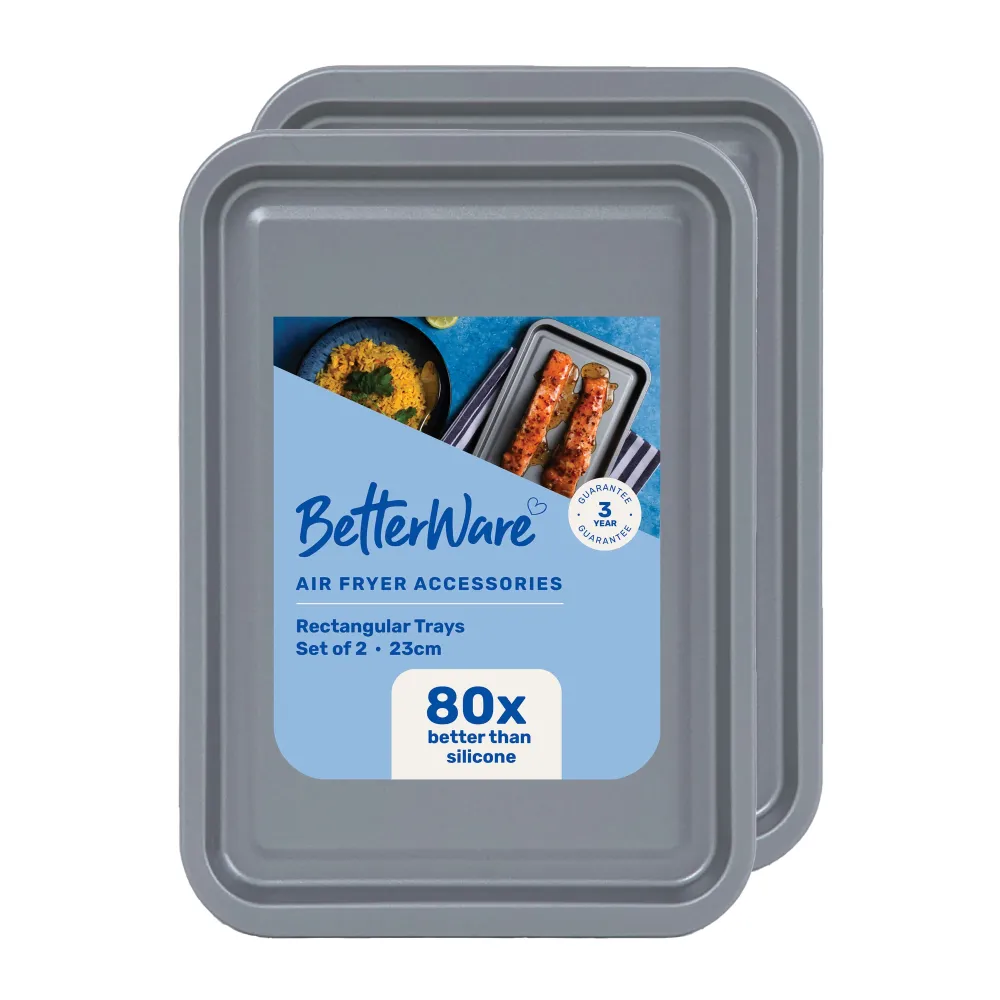 Set mit 2 rechteckigen Tabletts für den Wham® Cook-Ofen und die Heißluftfritteuse