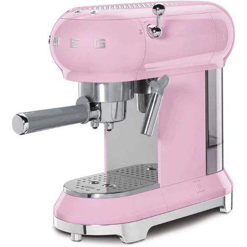Smeg ECF01-Pink Espressomaschine im Stil der 1950er Jahre