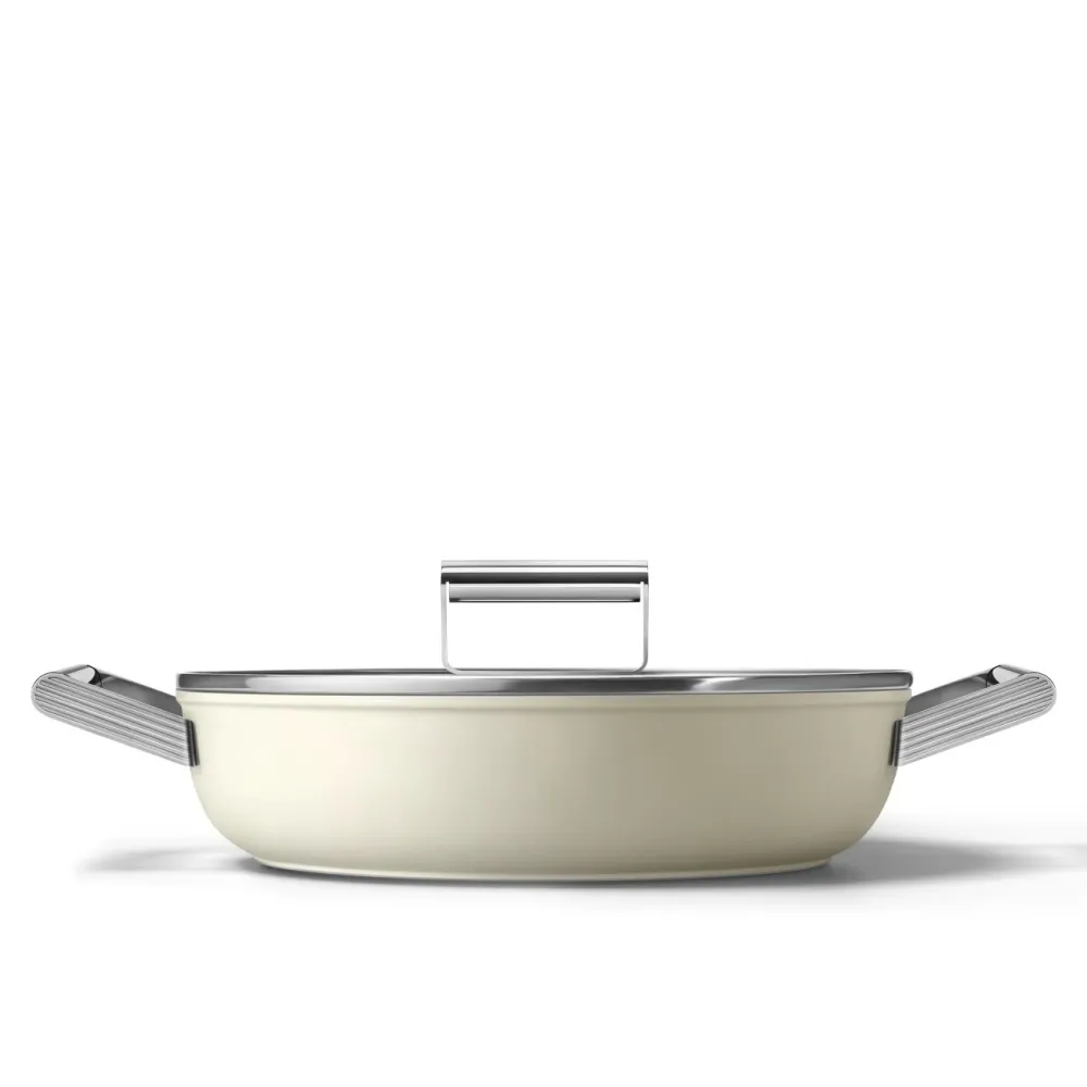 Smeg Keramik-Stielkasserolle Ø28cm / 4,3L 'Creme'