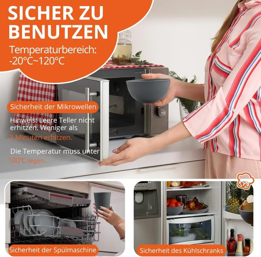 12-teiliges Picknick-Geschirrset für 4 Personen, leicht