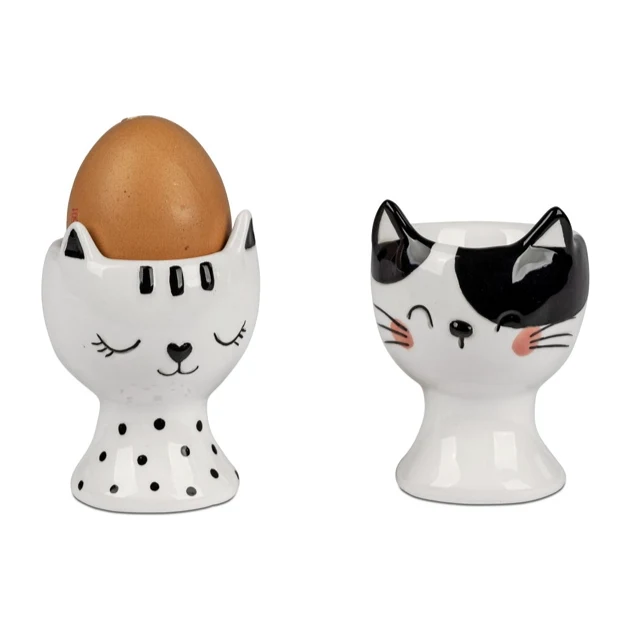 2er Set Eierbecher Katze