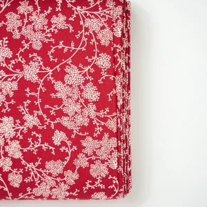 Baumwollstoff Serie Mix & Match Holunder altweiß auf rot
