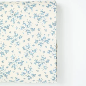 Baumwollstoff Serie Mix & Match kleine Blüten jeansblau auf altweiß