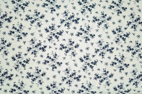 Baumwollstoff Serie Mix & Match kleine Blüten dunkelblau auf altweiß