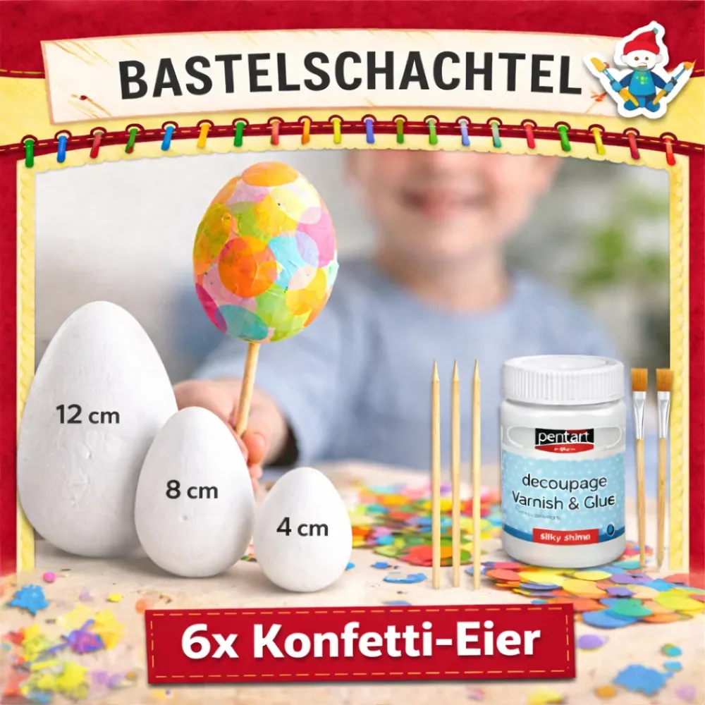Bunte Konfetti Eier Kinder Bastelset