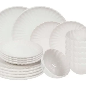 Cookinglife Geschirrset Cardida Off White 18-teilig / 6 Personen - 6 Speiseteller, 6 Frühstücksteller und 6 Schalen
