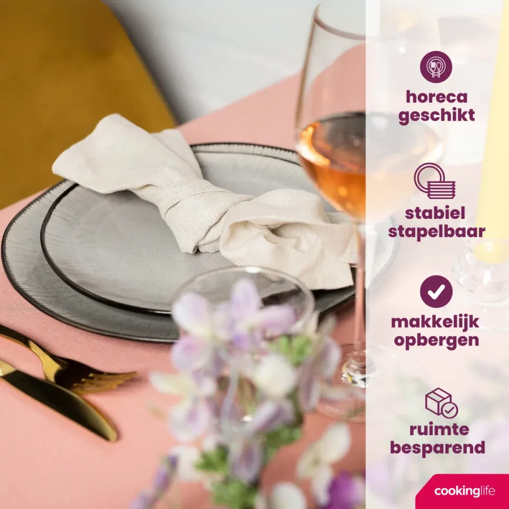 Cookinglife Geschirrset Nola Warm Grey - 18-teilig / 6 Personen - 6 Speiseteller, 6 Frühstücksteller und 6 Schalen