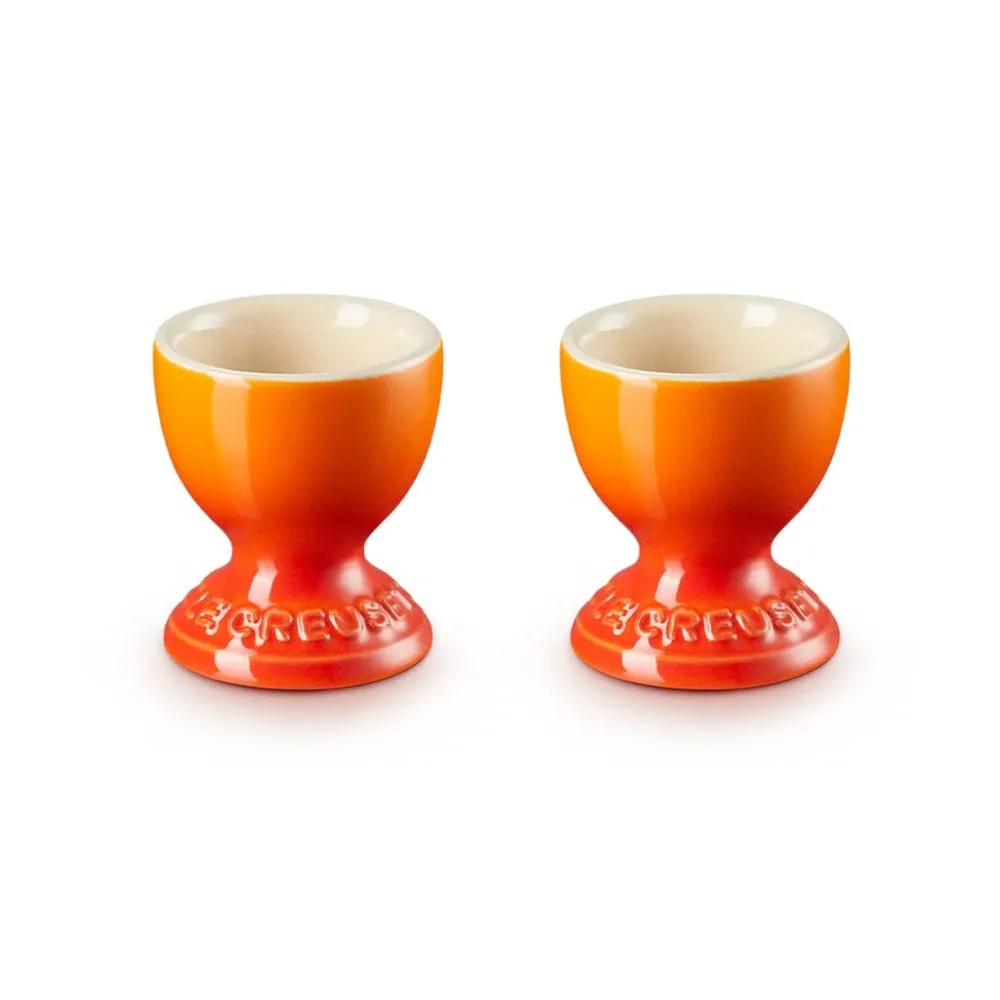 Le Creuset - 2er Set Eierbecher Orangerot