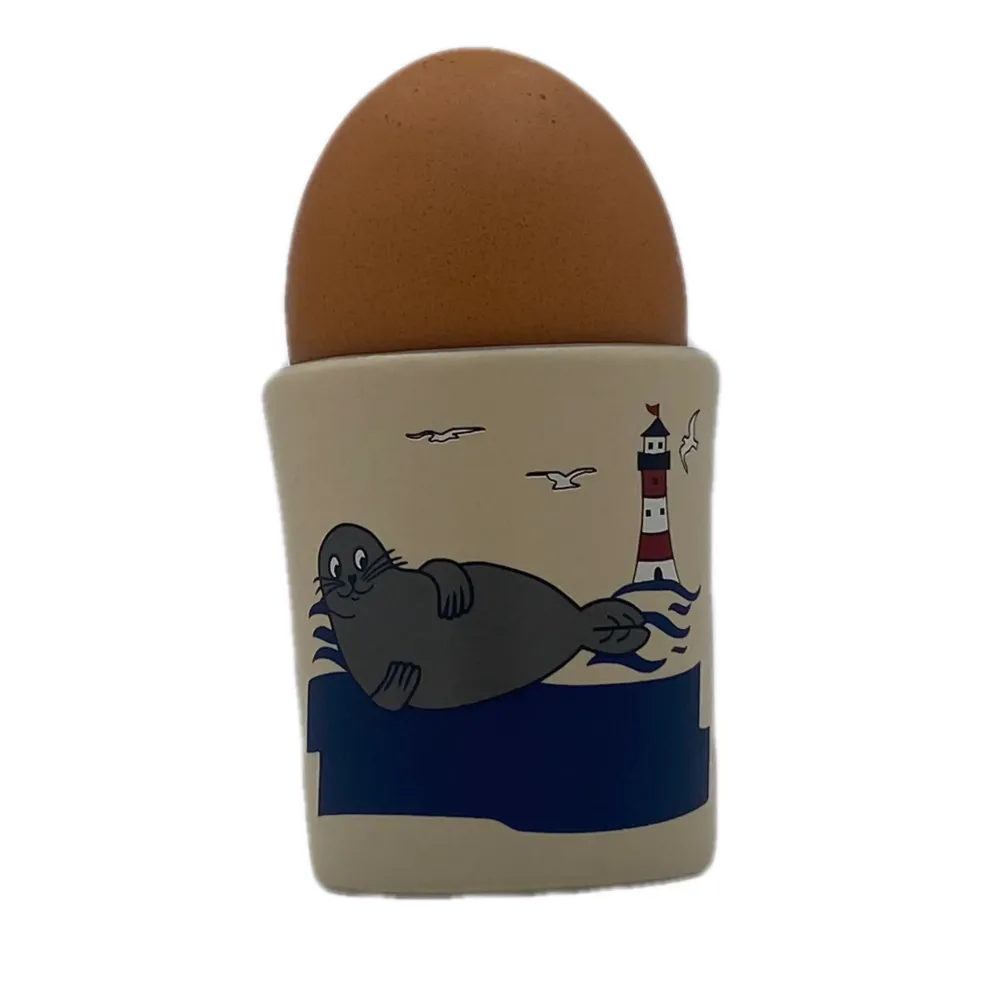 Eierbecher / Schnapsglas „Robbe“ mit Wunschnamen - Jeder Name ist möglich!