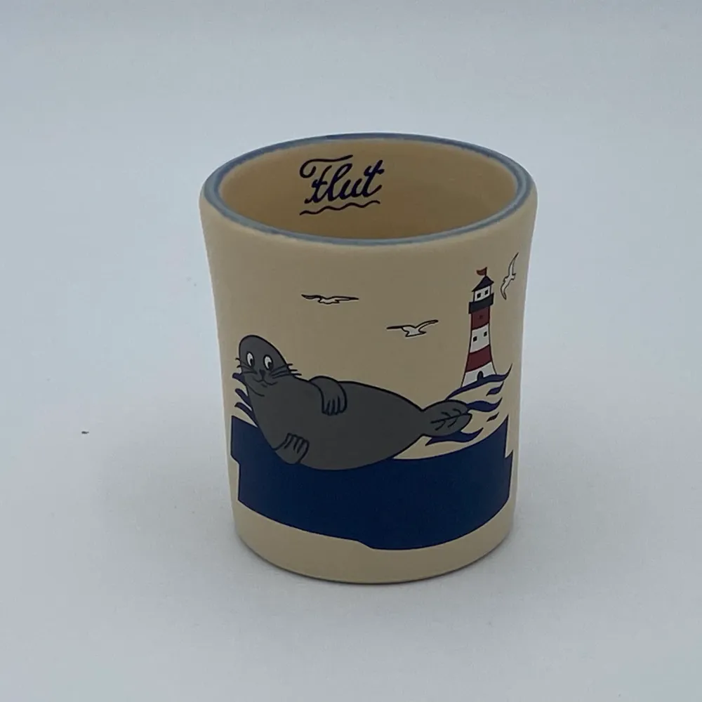 Eierbecher / Schnapsglas „Robbe“ mit Wunschnamen - Jeder Name ist möglich!