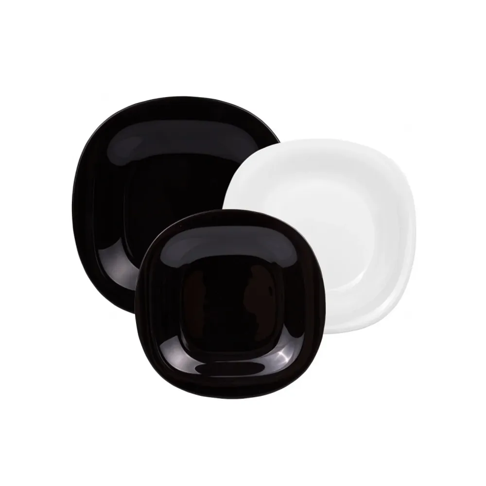 Geschirrset Carine Neo White & Black 18 Stück LUMINARC