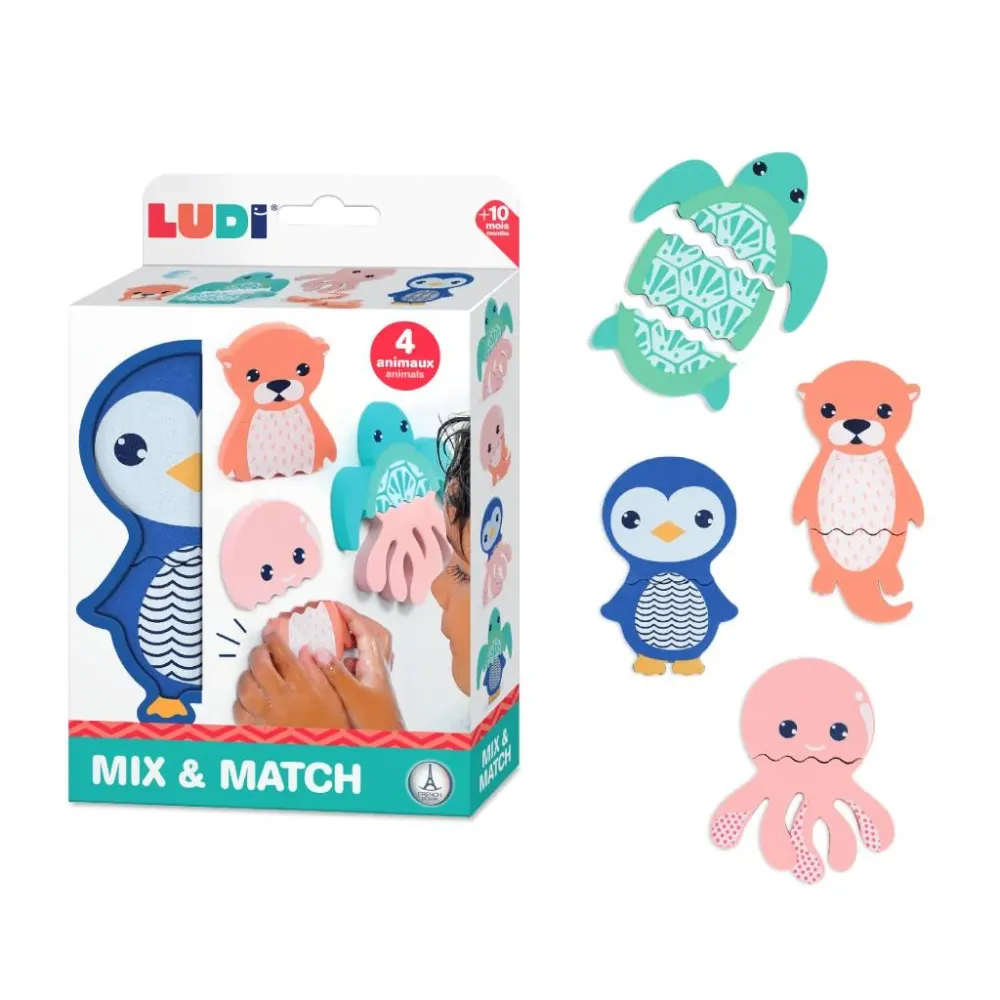 Ludi Mix and Match Badeschaum-Puzzle - Wasserkreaturen