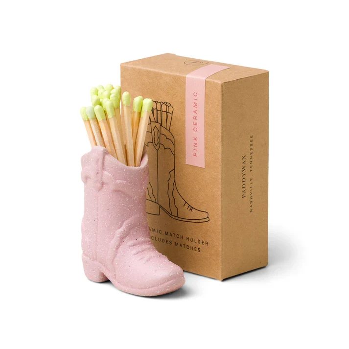 Paddywax - Cowboy Boot Match Holder - Dekorative Zündhölzer - Pink