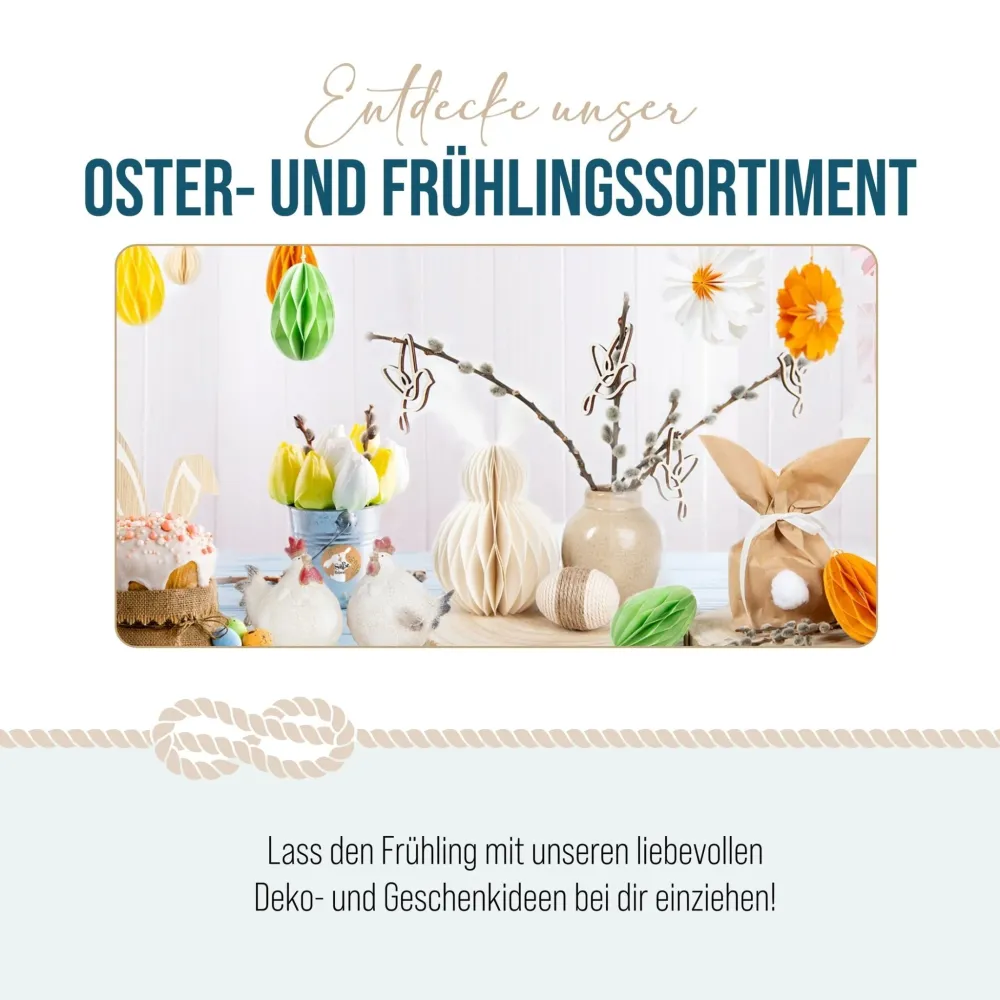 Porzellan Ostereier Hänger 4er Set Pastell 6 cm - Osterdeko Eier zum Aufhängen für Osterstrauch, Zweige oder Fenster - Frü...