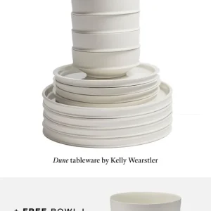 Serax DUNE Geschirrset 12 + 1 Salatschale gratis Kelly Wearstler, alabaster