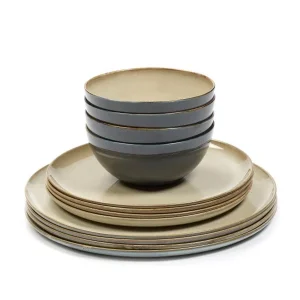 Serax Geschirrset misty gray 12 tlg. Terres de Reves von Anita le Grelle