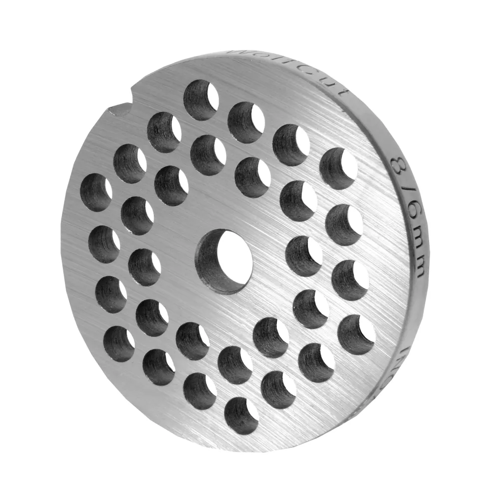 WOLFCUT - Fleischwolfscheibensatz 2 mm + 6 mm Bohrung und ein Sichelmesser kompatibel mit allen gängigen Fleischwolf Marke...