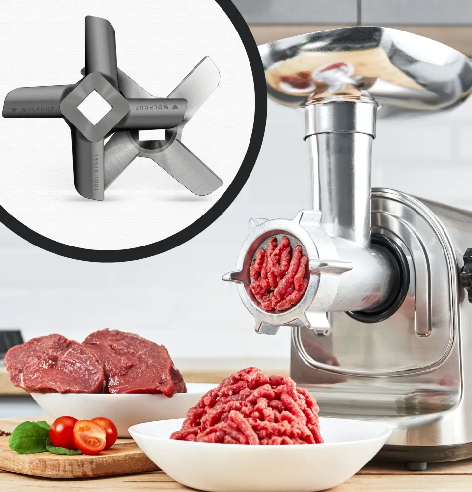 WOLFCUT - Kreuzmesser Tool Steel kompatibel mit allen gängigen Fleischwolf Marken Größe 32