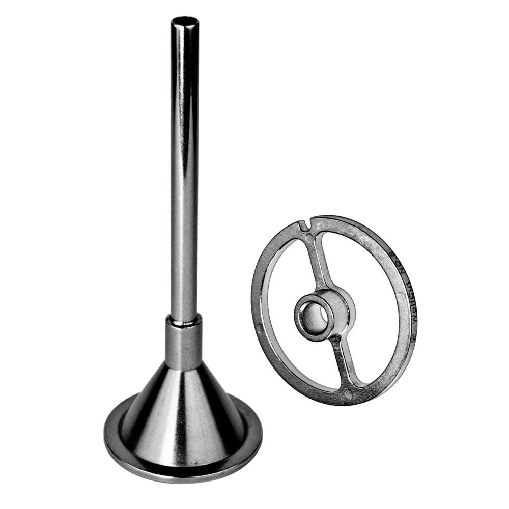 WOLFCUT - Wurstfülltrichter-Set (1x Wurstfülltrichter 12 mm + 1x Führungsscheibe) kompatibel mit allen gängigen Fleischwol...