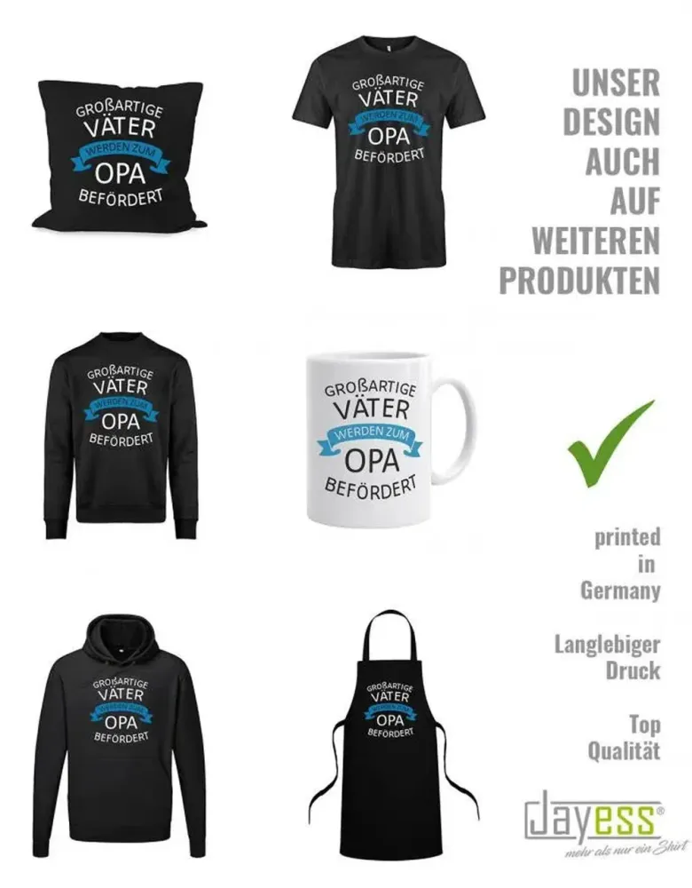Großartige Väter werden zum Opa befördert – Spruch Geschenk – Opa Schürze