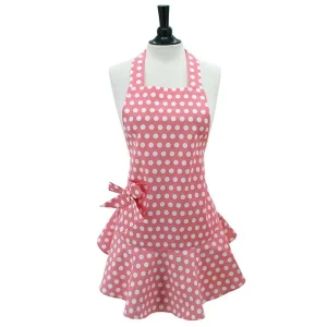 Pinke Polka-Dot-Schürze von Jessie Steele (100 % Baumwolle)