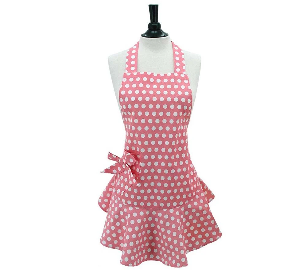 Pinke Polka-Dot-Schürze von Jessie Steele (100 % Baumwolle)