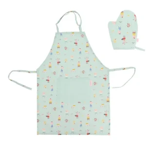 Schürzen- und Topflappen-Set „Die drei kleinen Schweinchen“