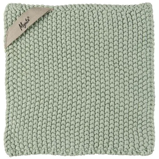 Topflappen Mynte gestrickt, green mist, hell grün