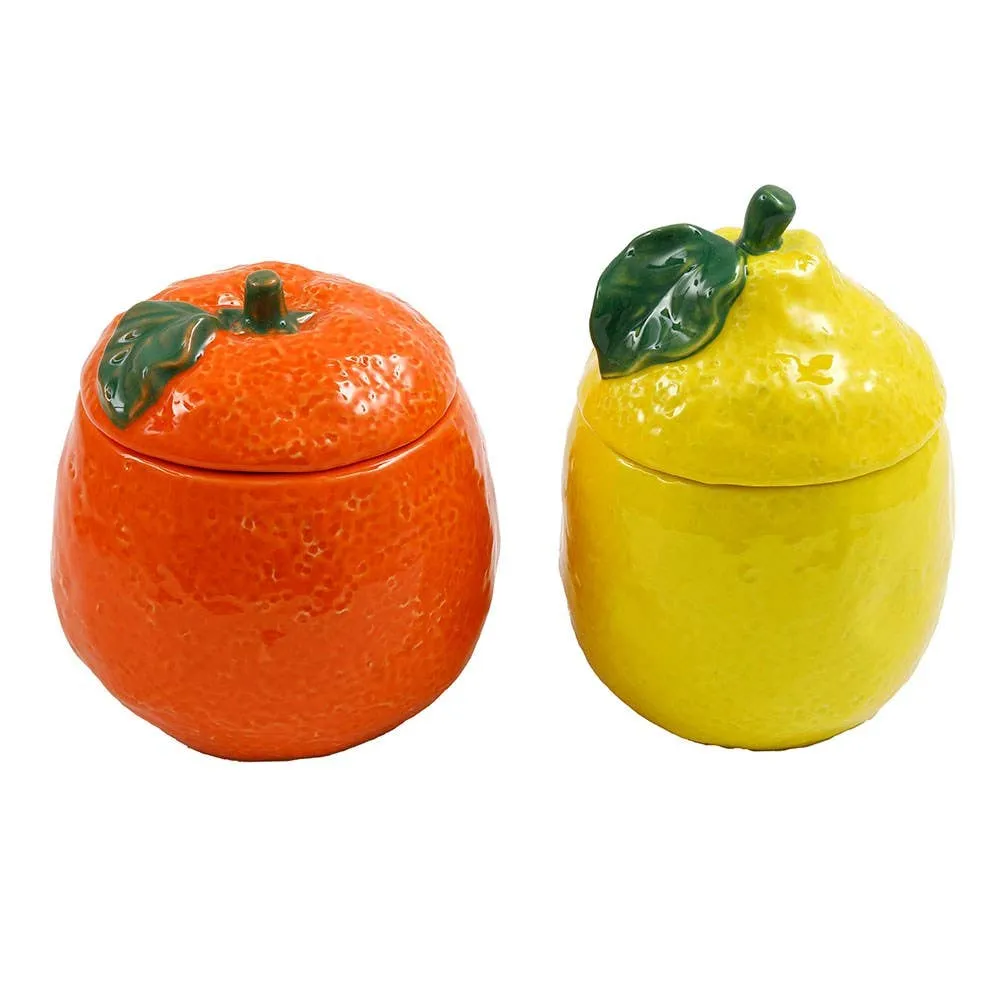 Zitronen- und Orangen-Aufbewahrungsglas