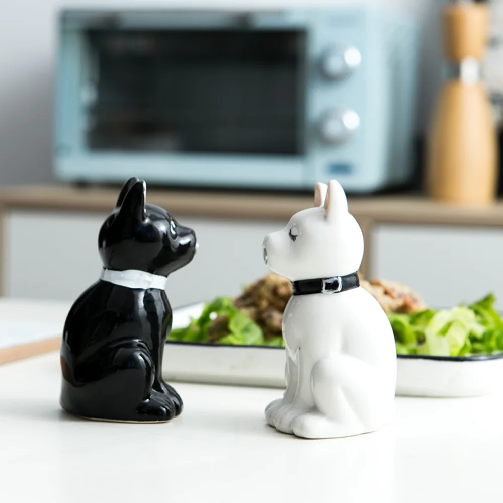 2er Set Salz- & Pfefferstreuer Hundform – Keramik Gewürzstreuer | Niedliche Küchen Dekoration & Geschenkidee